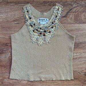 Vintage Joseph A. Beaded Sequin Top Small